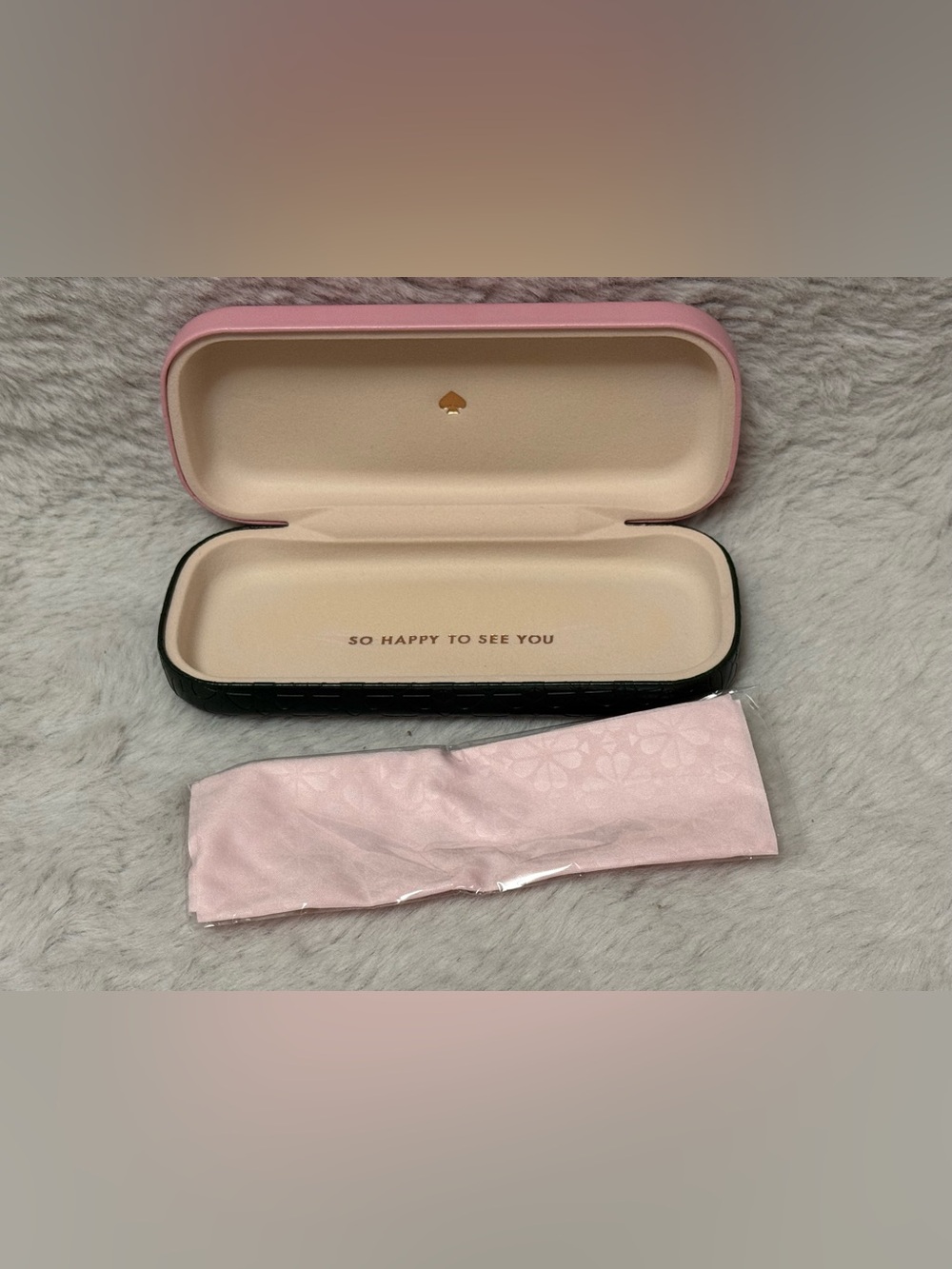 kate spade Pink, Green and Cream Eyewear Case with Floral Pouch